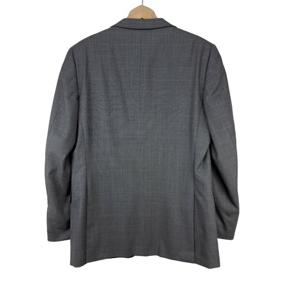 ERMENEGILDO ZEGNA Trofeo Wool 3 Button Front Checked Grey Blazer Jacket Size 50R - Picture 2 of 13